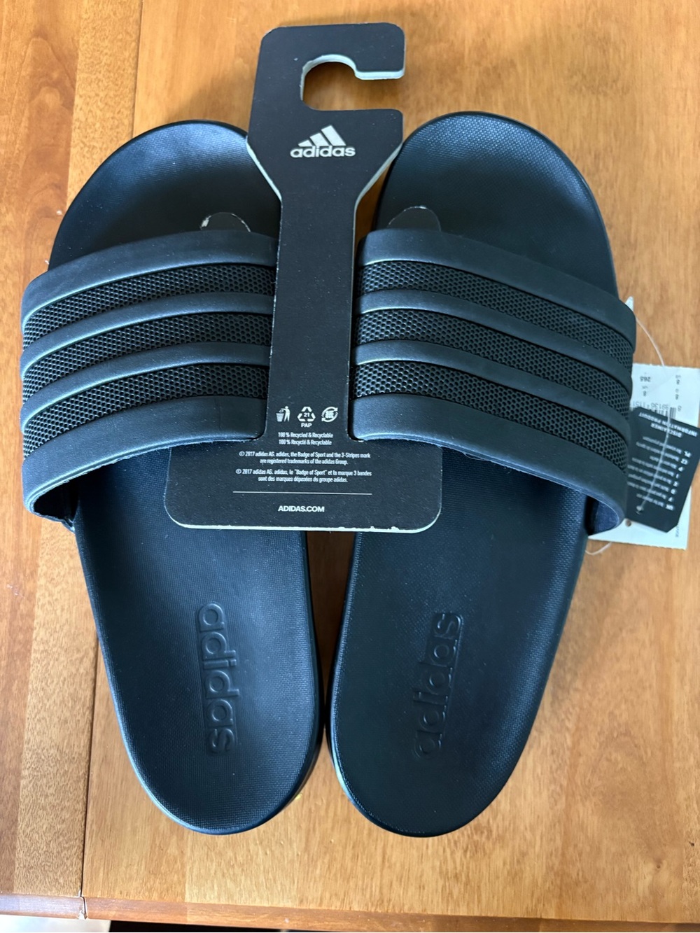 adidas Black Adilette Comfort Slide Sandals